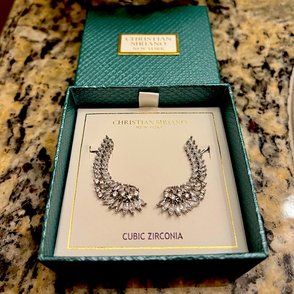 Christian Siriano Cubic Zorconia Climber Earrings - Picture 2 of 7